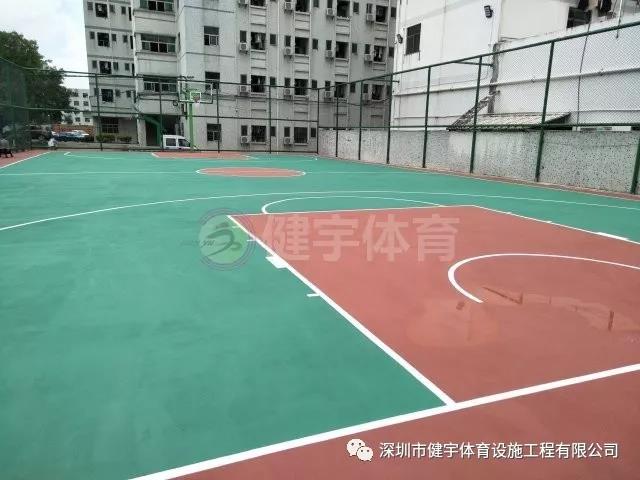 丙烯酸球場施工_案例工程_深圳市龍崗區(qū)橫崗六約消防中隊(duì)籃球場建設(shè)施工